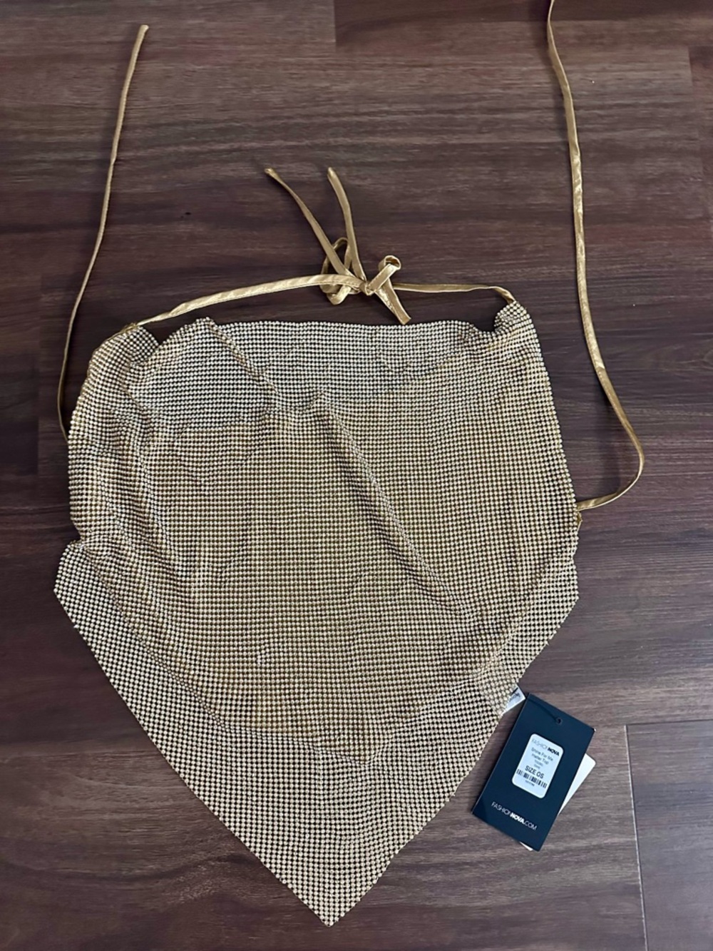 Fashion Nova Gold Shine For Me Halter Top